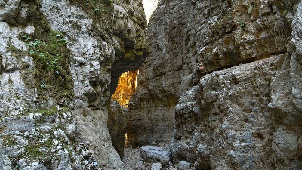 narrow rocky paths at the Imbros Gorge in Crete