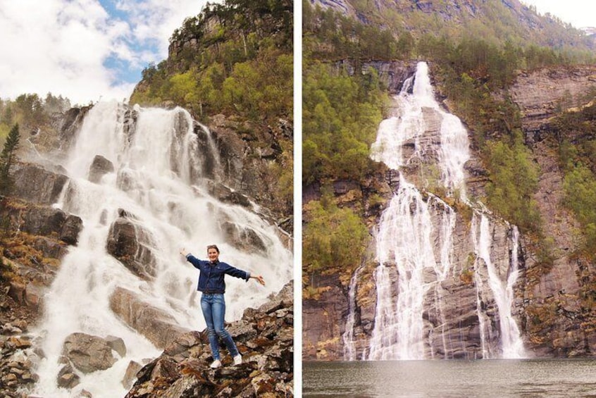 Kvernhusfossen and Geitaskaret waterfalls in Mo