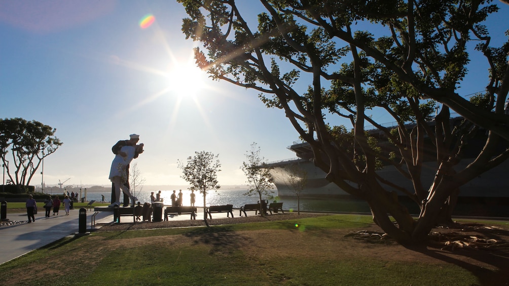 Park by Unconditional Surrender Statue near San Diego California