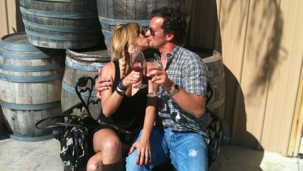 Couple toasting on Temecula Wine Tour near San Diego California