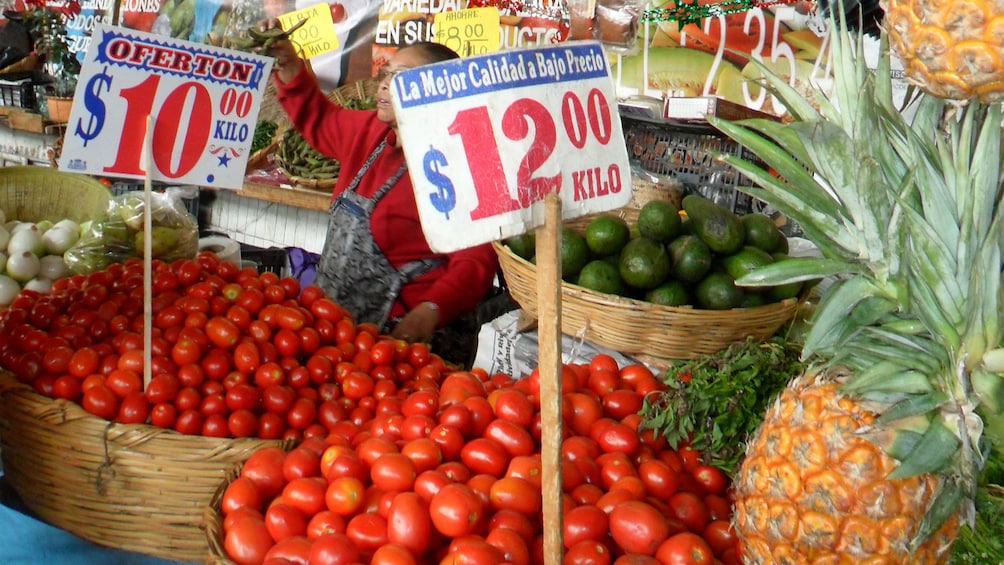 Produce stand in Puebla
