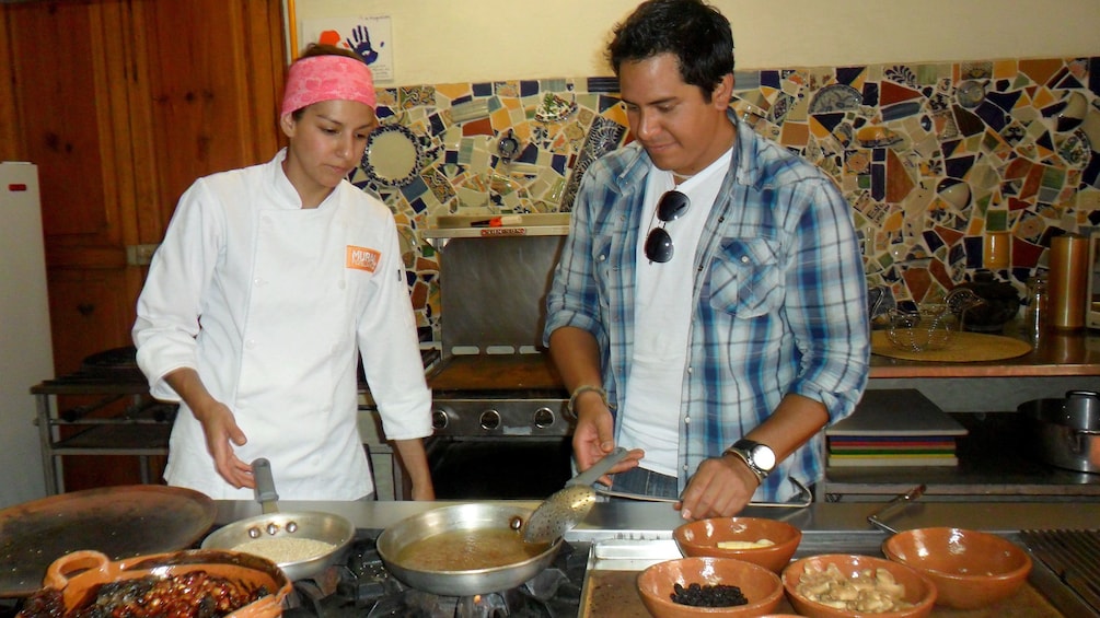 Tourist on culinary tour in Puebla