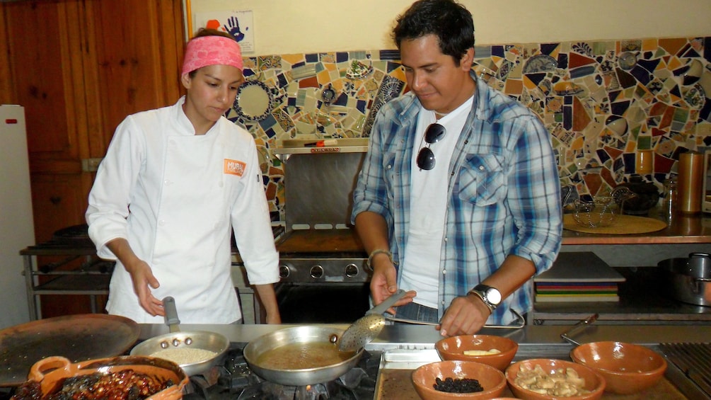 Tourist on culinary tour in Puebla 