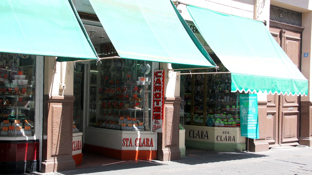 Store fronts in Puebla