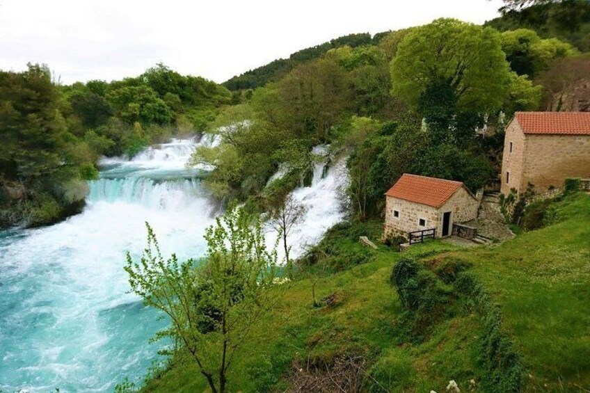 All inclusive luxury Krka waterfalls trip from Split or Trogir.