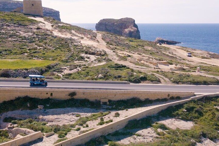 Gozo Tuk Tuk Chauffered Tour w/crossing & return by Yippee Island Hopper boat