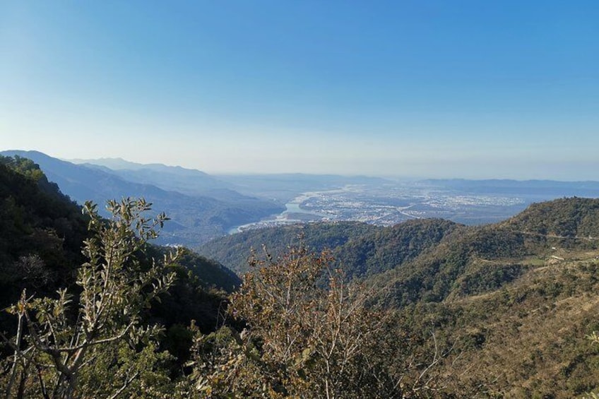 A Distance View of Rishikesh While Trekking Down 