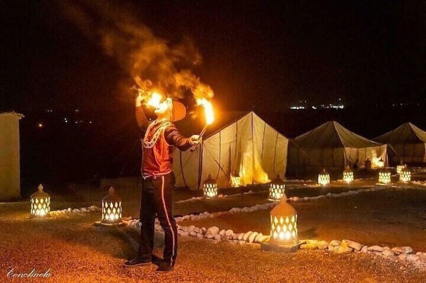 Magical dinner and camel ride on sunset in Desert Marrakech