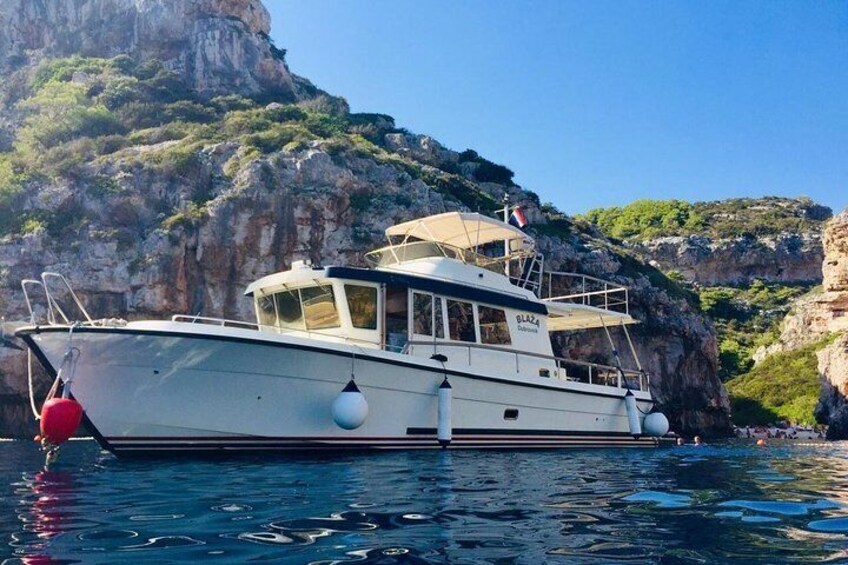 Vis Island and Blue Cave Yacht tour from Korcula island