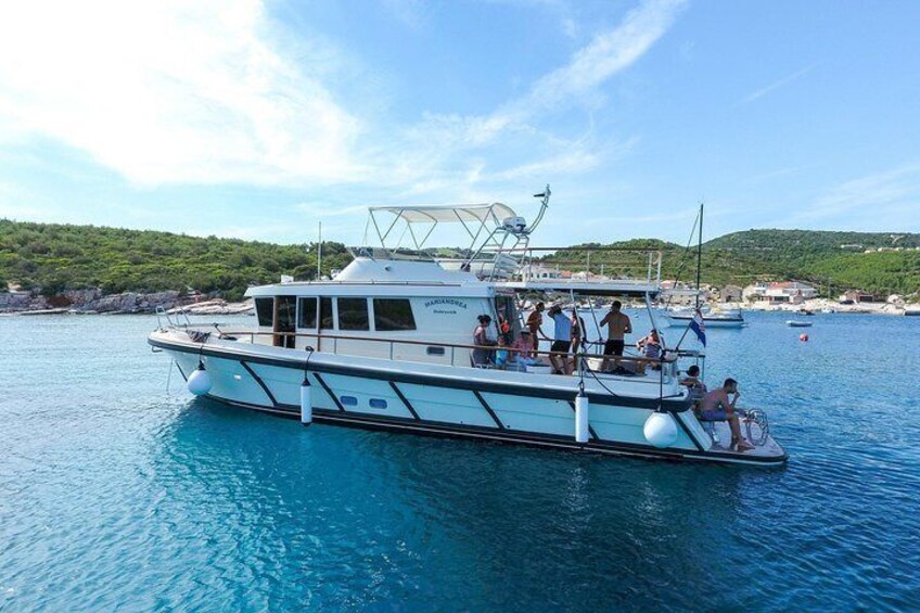 Vis Island & Blue Cave Grotto Private Yacht tour from Korcula island