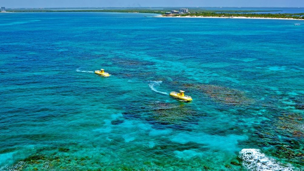 Subsee boats touring shallow waters in Mexico