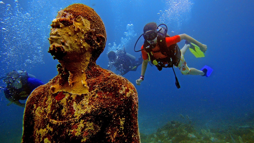 Diving at the Underwater Museum in Mexico