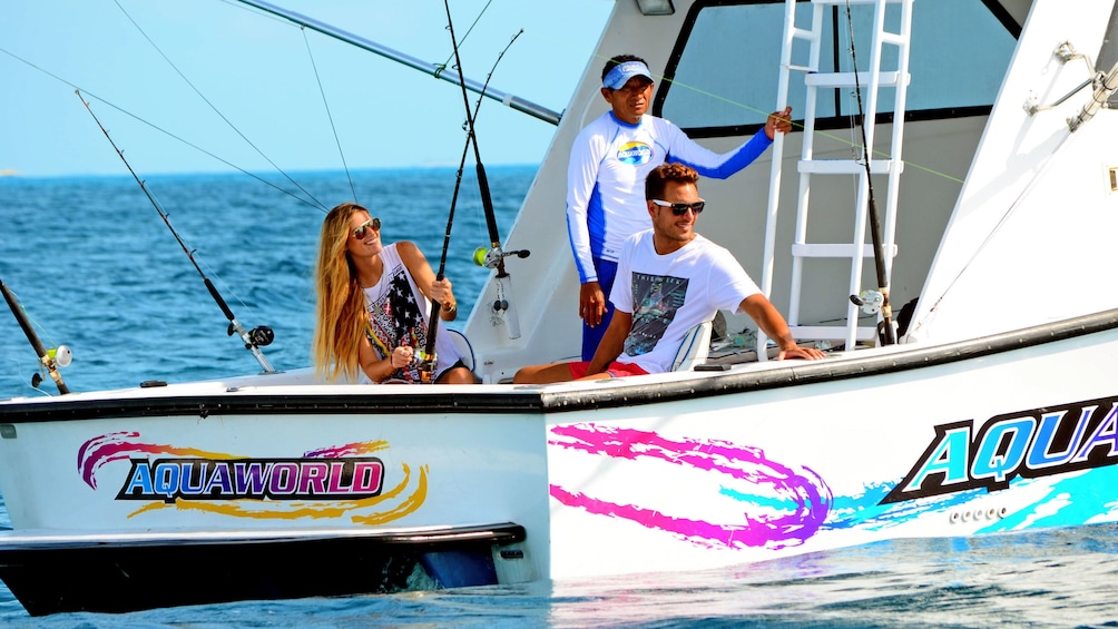 Fishing on a boat in Mexico