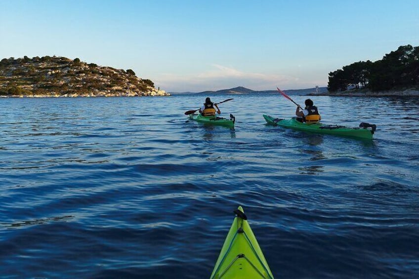 Kayaking to the island Prvić