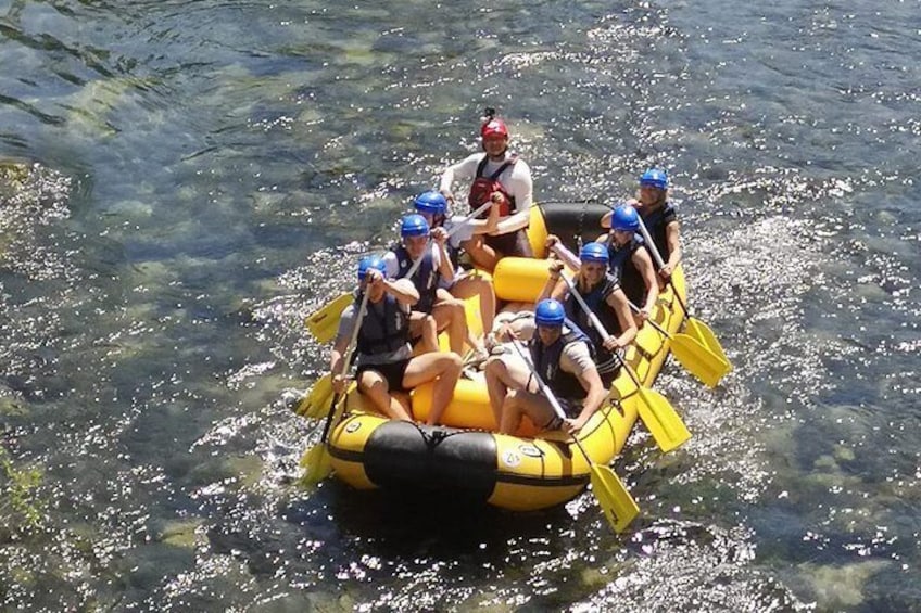 Private rafting on Cetina river with elements of canyoning & cliff jumping