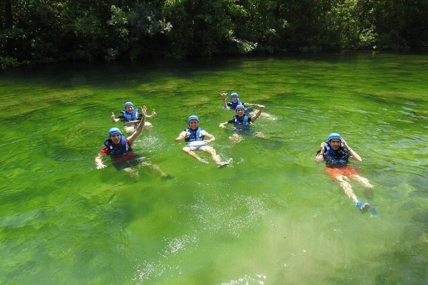 Private rafting on Cetina river with elements of canyoning & cliff jumping