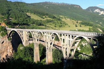 Nort of Montenegro Tara bridge and Ostrog Monastery