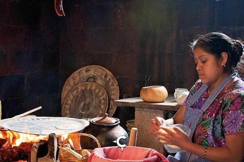 Tortillas handmade by locals from Zinacantán