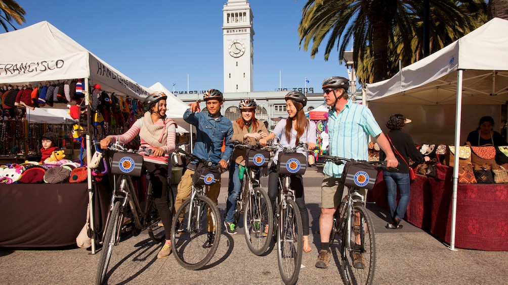 Group of people riding bikes in San Francisco
