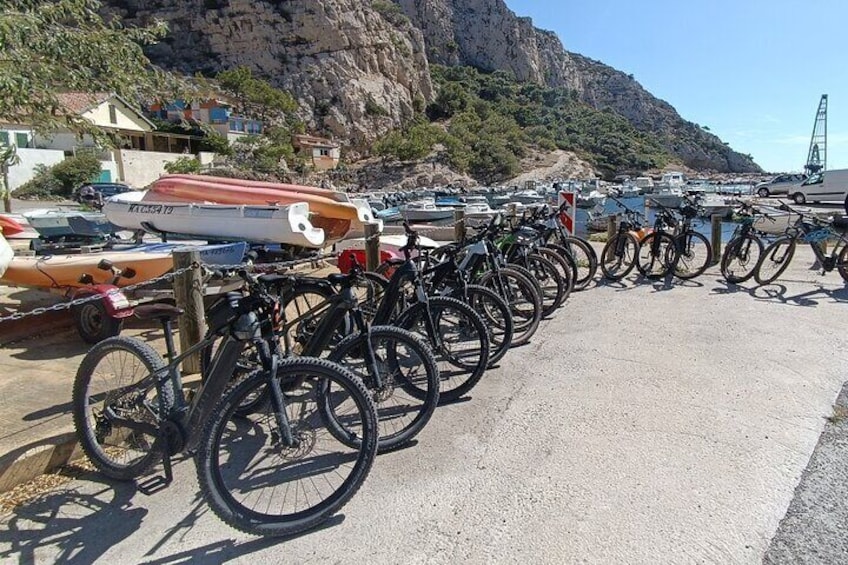 Our hybrid bike fleet in Morgiou