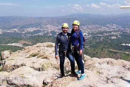 Rappelling in hills of Guanajuato