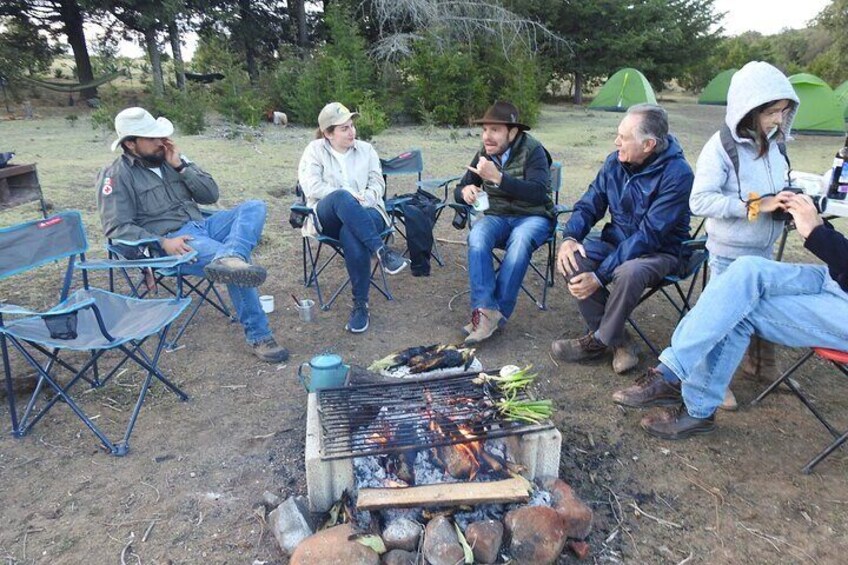 Horseback riding and camping in the mountains