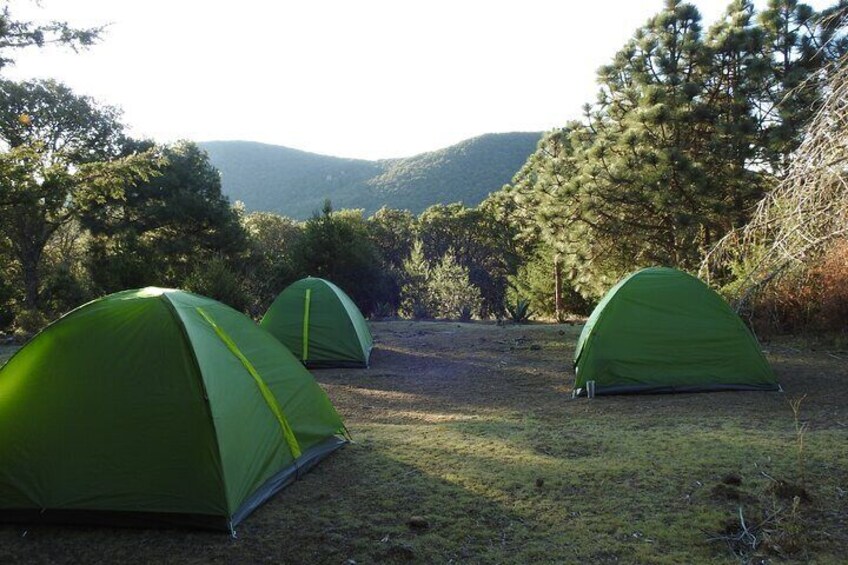 Horseback riding and camping in the mountains