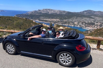 Fahrt mit dem Cabrio vom Hafen von Marseille nach Cassis & La Ciotat