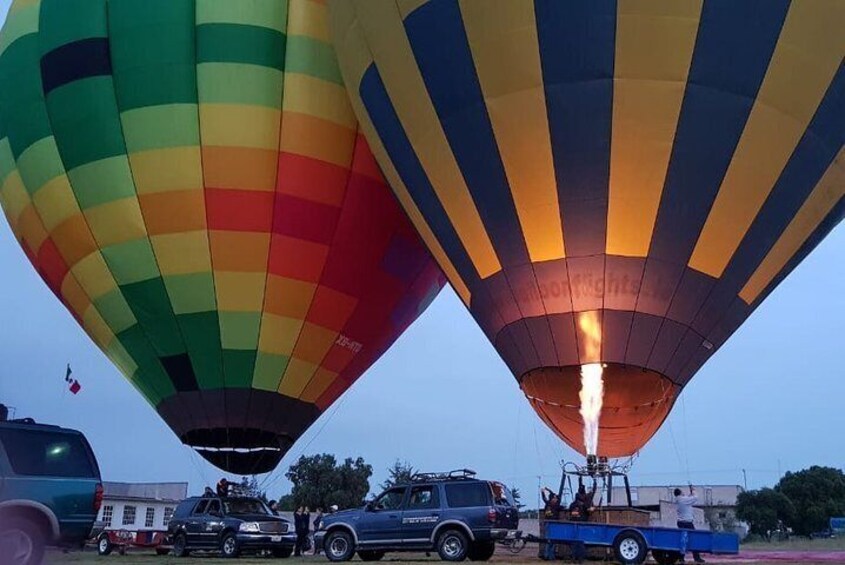 Hot Air Balloon Pyramids from the air