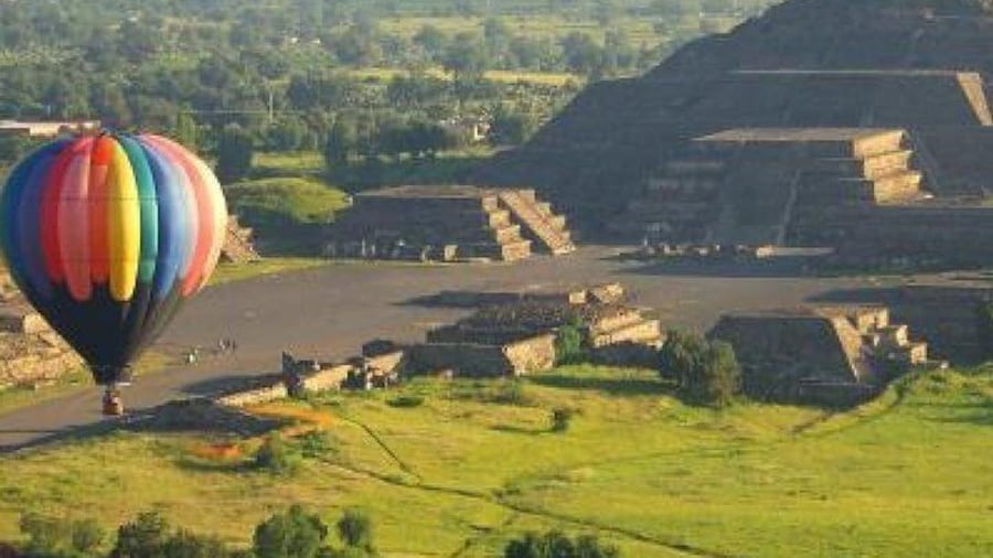 Hot Air Balloon Pyramids from the air