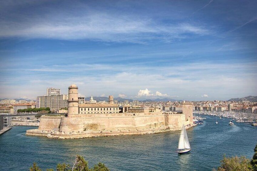 Fort Saint-Jean overlooking the entrance to the old port of Marseille