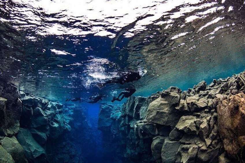 Snorkeling between the tectonic plates in Silfra fissure