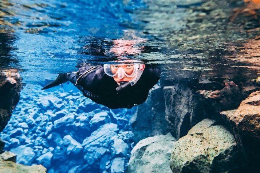 Snorkeler in Silfra