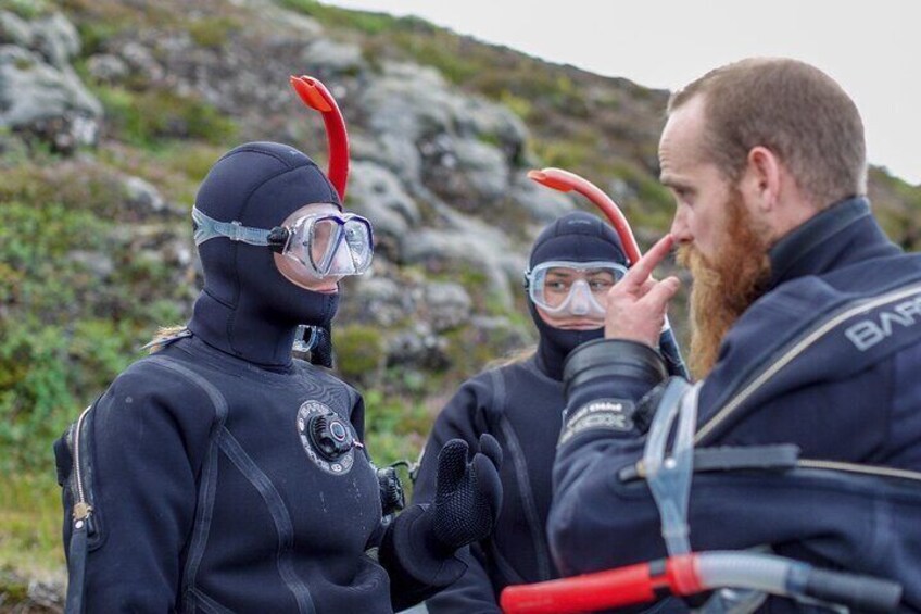 Getting ready to snorkel in Silfra 