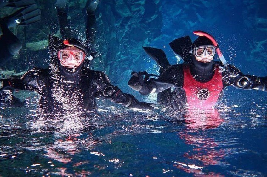 Upside down snorkelers