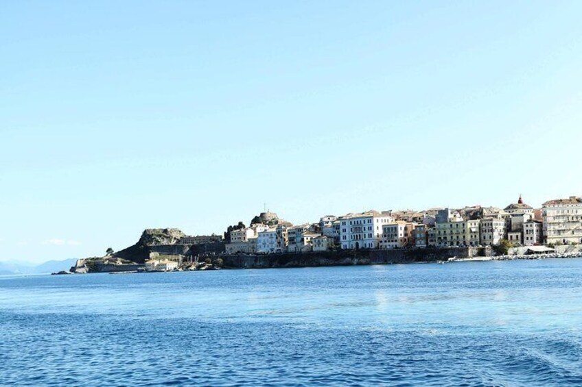 View of Corfu Old Town from the sea