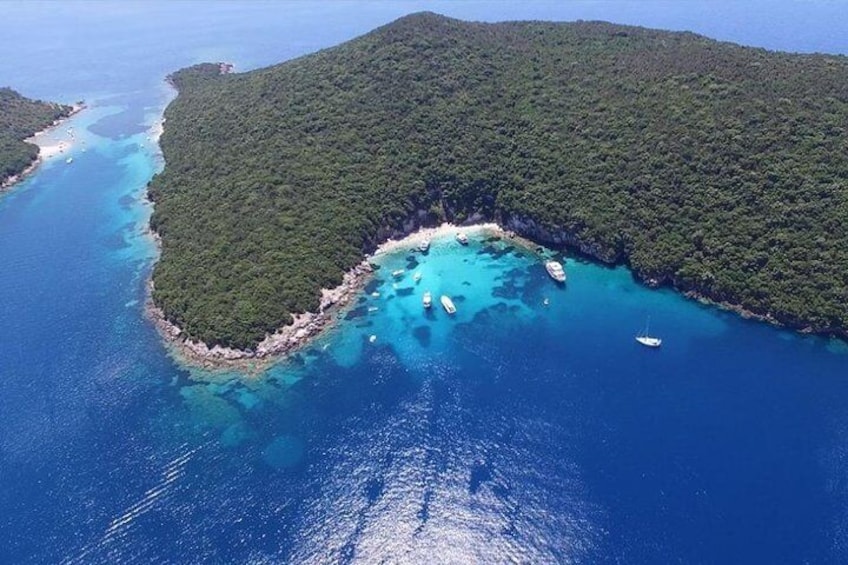 Blue Lagoon beach seen from above