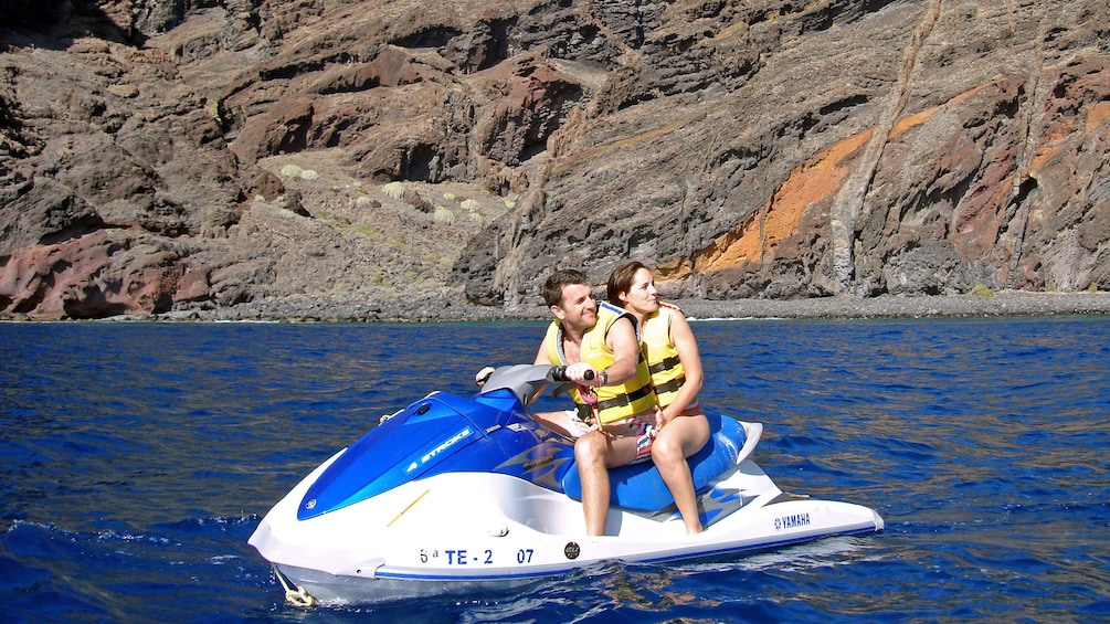 Jet ski couple enjoying the view in Spain