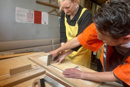 Experience traditional Japanese cuisine, making soba noodles in Sapporo, in...