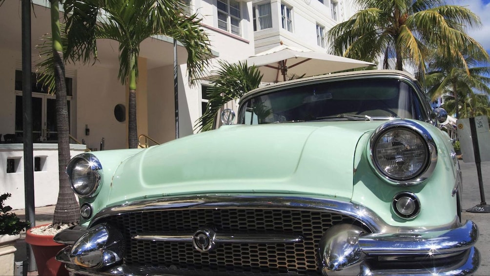 1950s style car on a street in Miami