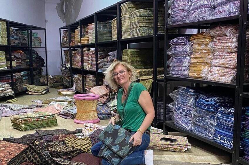 Choosing lots of fabric
