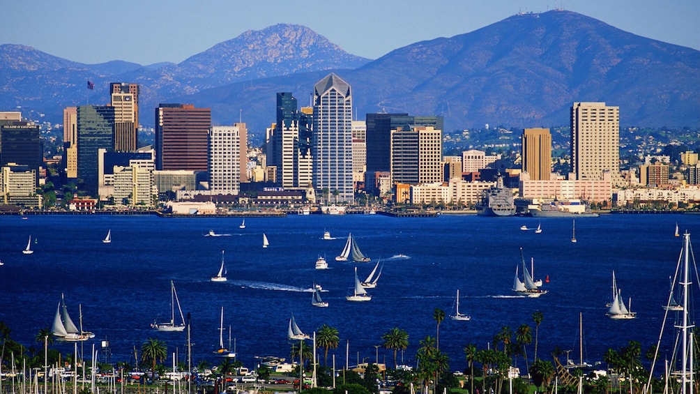 city view on cruise in san diego california