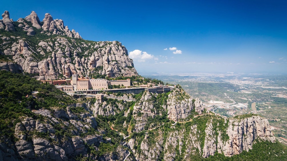 Mountainside monastery on Montserrat in Barcelona
