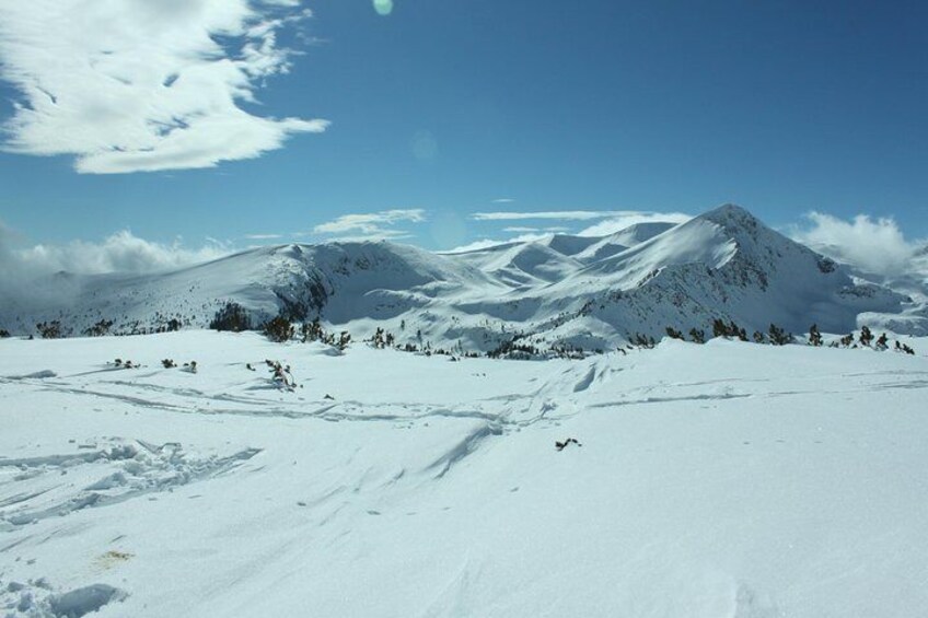 Full day Snowshoeing tour to Bezbog peak 2645 m in Pirin Mountains