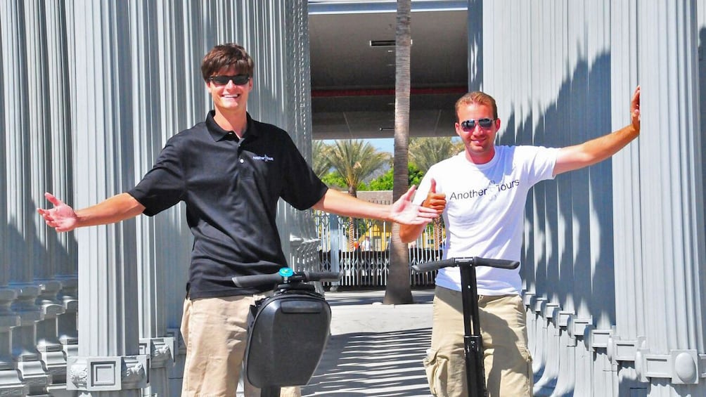 Segway riders posing in Los Angeles