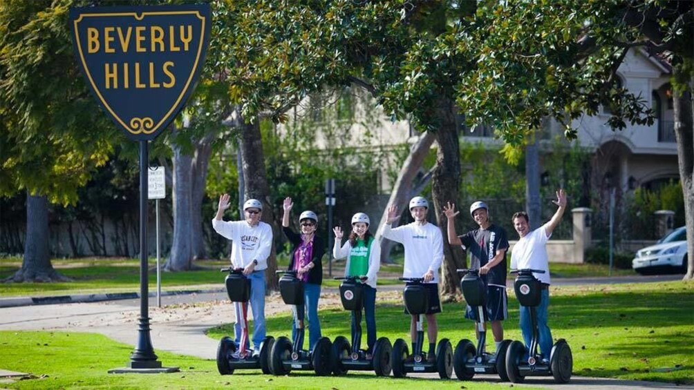 group waving from the segway rides in Los Angeles