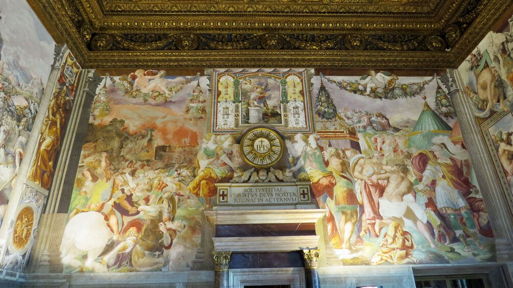 Colorful fresco on the walls of Palazzo Vecchio in Florence