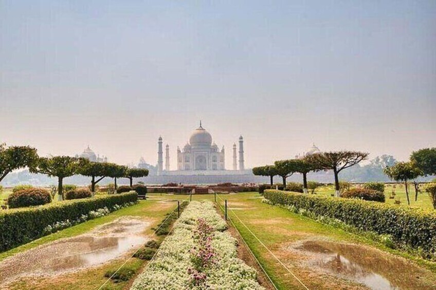 View of Taj Mahal from Mehtab Bagh gardens