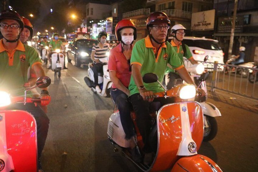 Saigon Vespa By Night Street Food Tour 4,5 Hours