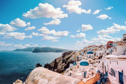 Santorini på en dag, via land och hav